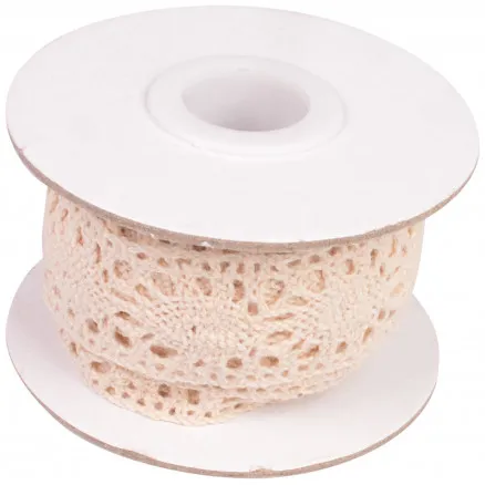 Infinity Hearts Spitze/Spitzenband Beige 25mm 2,5m