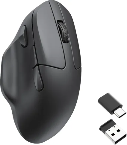 Keychron M7 1K Hz Light 63g Ergonomisch Schwarz Kabellos - Gaming-Maus - Optisch - 6 Tasten - Schwarz