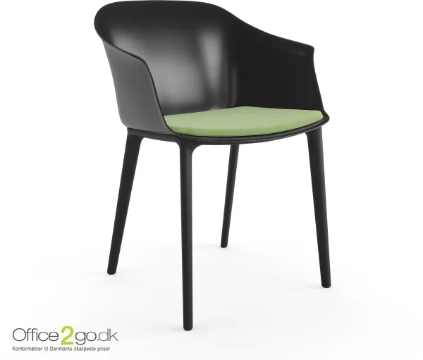 Polytone C Stuhl - schwarze Beine - Sitzpolster