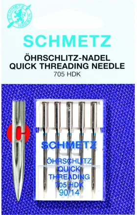 Schmetz Nähmaschinennadeln Handicap / Einfaches Einfädeln 705 HDK Gr. 80 - 5 Stk.